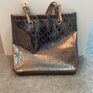 Metallic silver Michael Kors shoulder bag